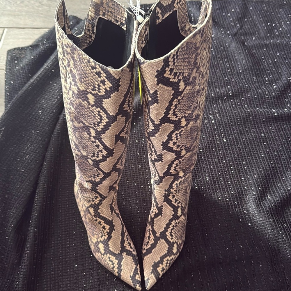 Gianni Bini Snake Skin Boot Wide/Narrow Calf Fit